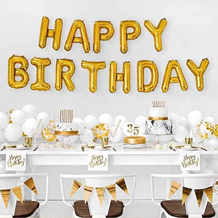 Gümüş Elyazılı Happy Birthday Folyo Balon