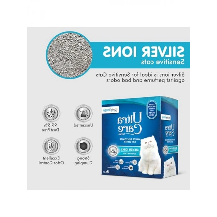 Gümüş İyonlu Hassas Kediler İçin Kedi Kumu 8L Ultra Care