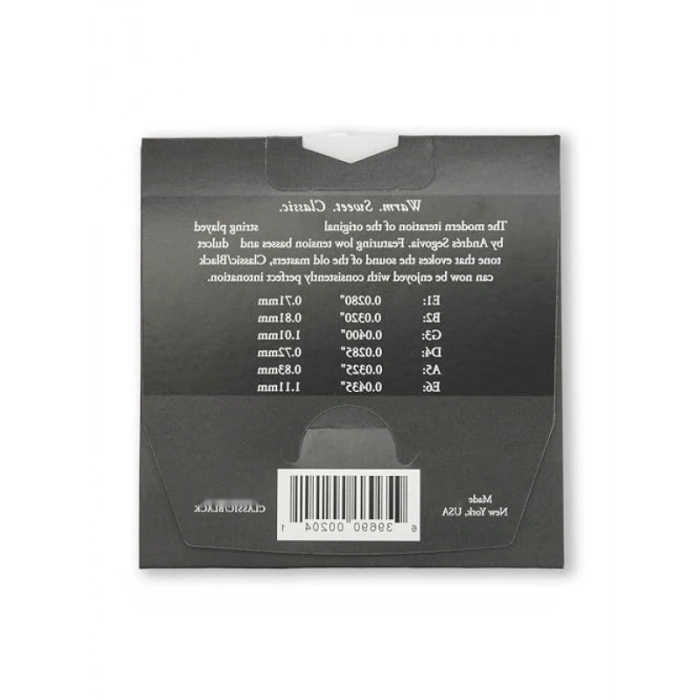 Gümüş Kaplama Klasik Gitar Telleri Seti (Siyah)