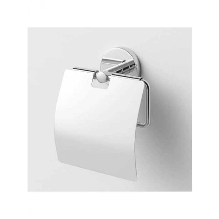 Gümüş Krom Kapaklı Tuvalet Kağıdı Aparatı, Vidalı Metal