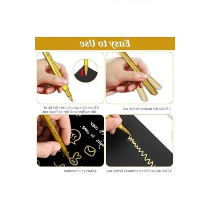 Gümüş ve Altın Kalem Marker Seti - Reçine Varak Gold Kalem