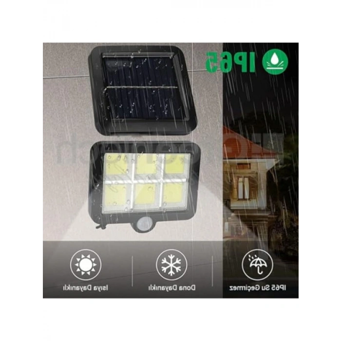 Güneş Enerjili 120 COB LED Aydınlatma - Hareket Sensörlü
