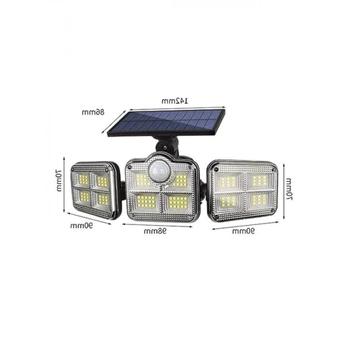 Güneş Enerjili 122 Ledli Hareket Sensörlü Bahçe Aydınlatma
