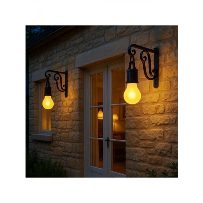 Güneş Enerjili 2 Li LED Dış Mekan Lamba Seti, Su Geçirmez ve USB Şarjlı