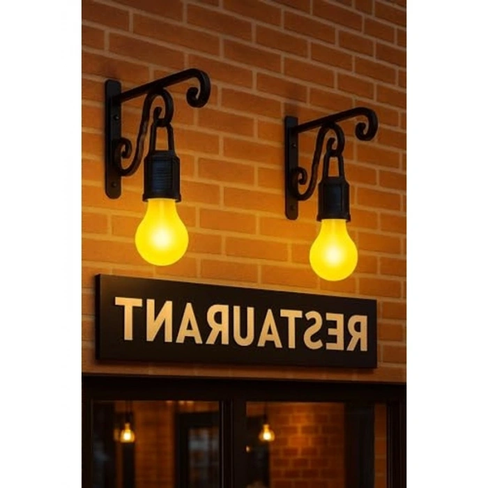Güneş Enerjili 2 Li LED Dış Mekan Lamba Seti, Su Geçirmez ve USB Şarjlı