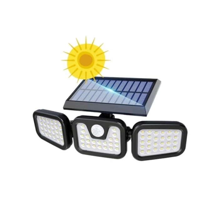 Güneş Enerjili 3 Taraflı Hareket Sensörlü LED Aydınlatma