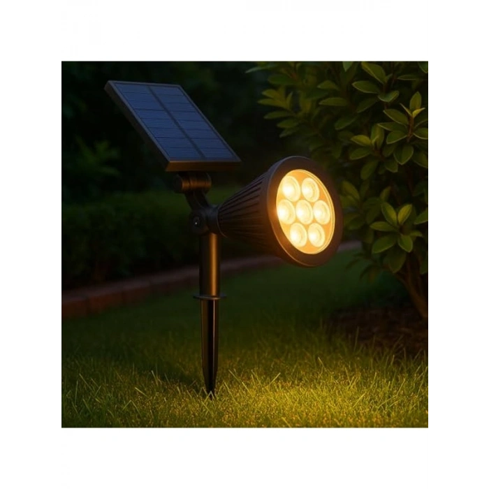 Güneş Enerjili 7W LED Bahçe Aydınlatma Lambası, IP65 Koruma