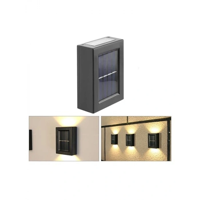 Güneş Enerjili Bahçe Aydınlatması, Çift Taraflı Aplik ile Led Işık