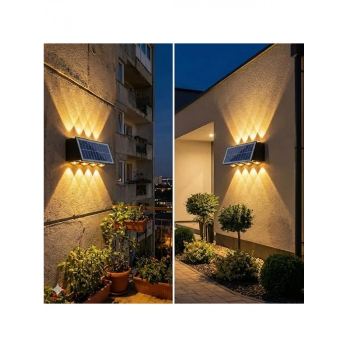 Güneş Enerjili Bahçe Duvar Lambası, Su Geçirmez ve Dekoratif