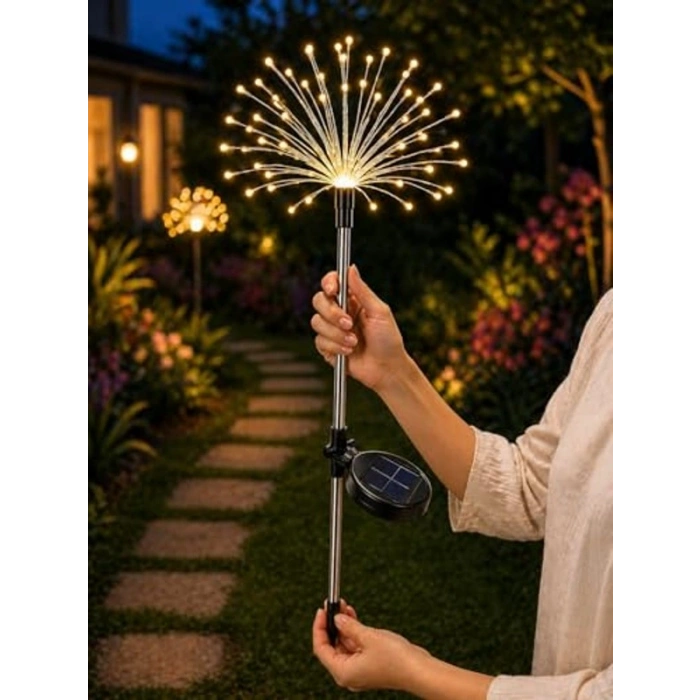 Güneş Enerjili Bahçe Lambası Seti, Otomatik Sensör ile 95 cm Yükseklik