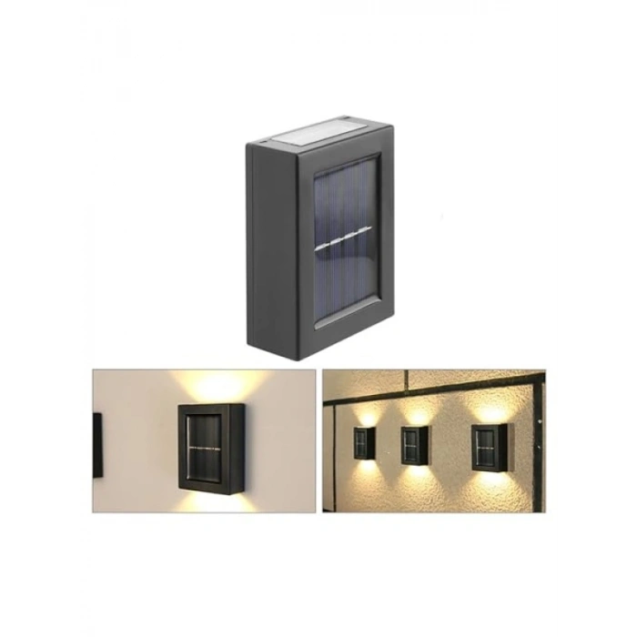 Güneş Enerjili Çift Taraflı Bahçe Aydınlatması - LED Duvar Lambası