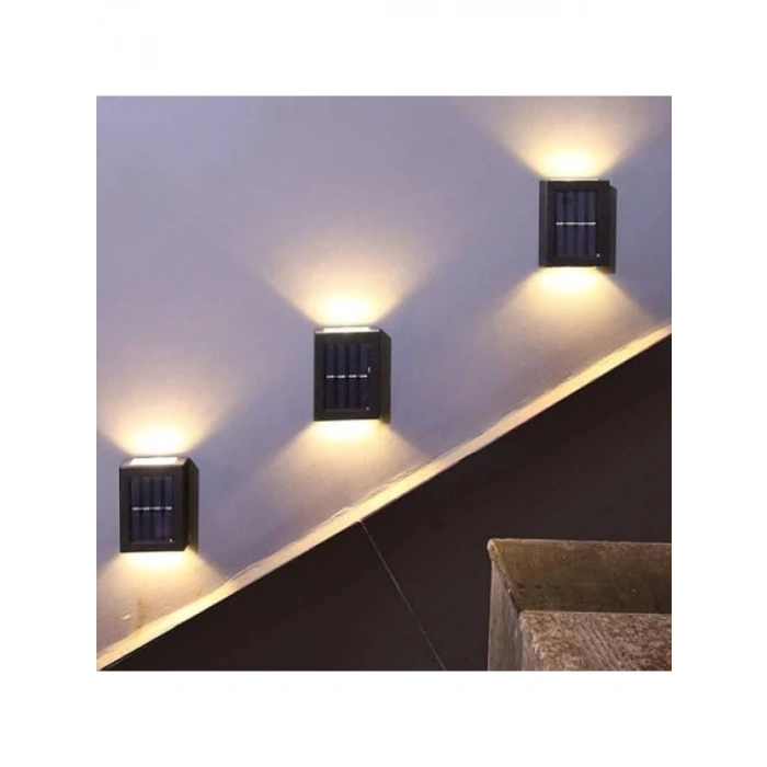 Güneş Enerjili Çift Taraflı Bahçe Aydınlatması - LED Duvar Lambası