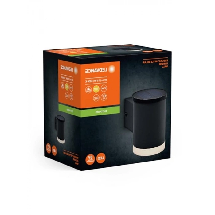 Güneş Enerjili Duvar Lambası - 4W, 3000K Sarı Işık