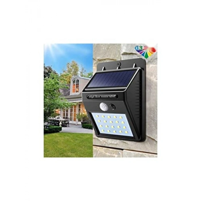 Güneş Enerjili Hareket Sensörlü 20 LED Duvar Lambası