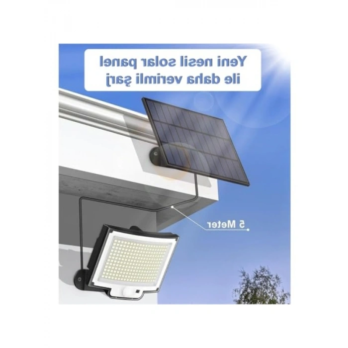 Güneş Enerjili Hareket Sensörlü LED Aydınlatma (228 Boncuk)