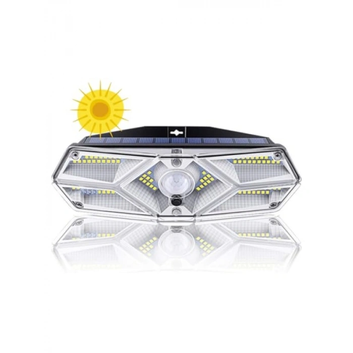 Güneş Enerjili Hareket Sensörlü LED Aydınlatma, 6 Taraflı, 104 LED