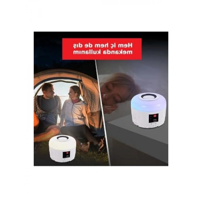 Güneş Enerjili Kamp Lambası ve Bluetooth Hoparlör, RGB LED Kumandalı