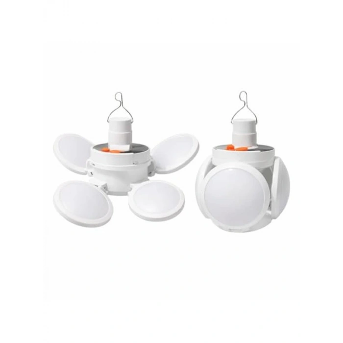 Güneş Enerjili Katlanabilir LED Lambası, 4 Panelli, USB Şarjlı