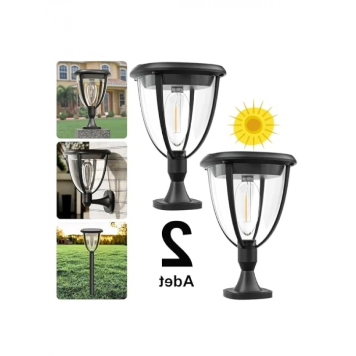 Güneş Enerjili LED Aydınlatma - 2 Adet