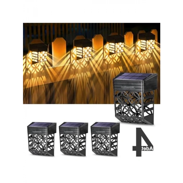 Güneş Enerjili LED Aydınlatma, 4 Adet ile Bahçe ve Çit Işıklandırması