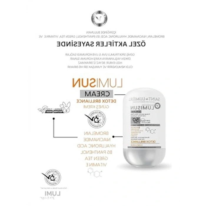 Güneş Kremi SPF 50+, Bromelain ve E Vitamini İçerir, 50 ml
