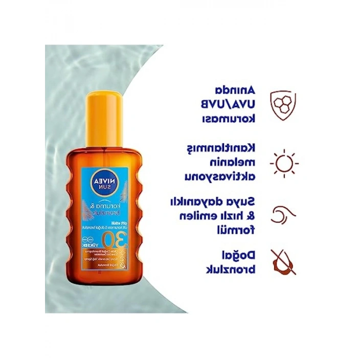 Güneş Yağı Spreyi, SPF30 ile Doğal Bronzluk Sağlayan Formül