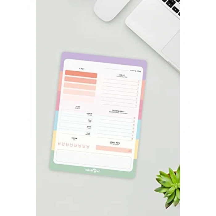 Günlük Planlayıcı Blok, Pastel Renkler