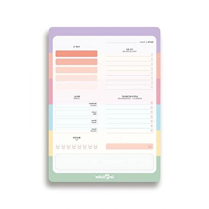 Günlük Planlayıcı Blok, Pastel Renkler