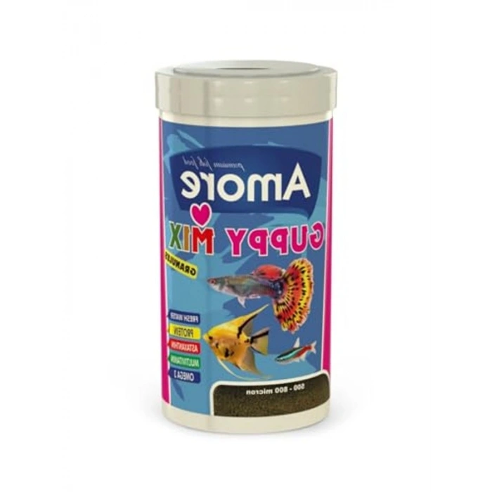 Guppy Mix Granül Balık Yemi, 250 Ml, 100 Gr Ağırlığında