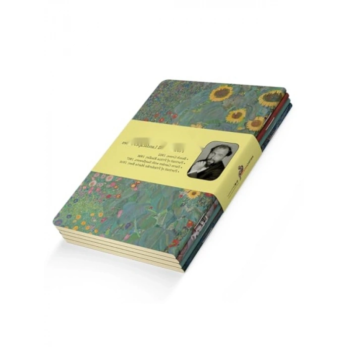 Gustav Klimt Temalı 4lü Çizgisiz Defter Seti - A5 Boyut