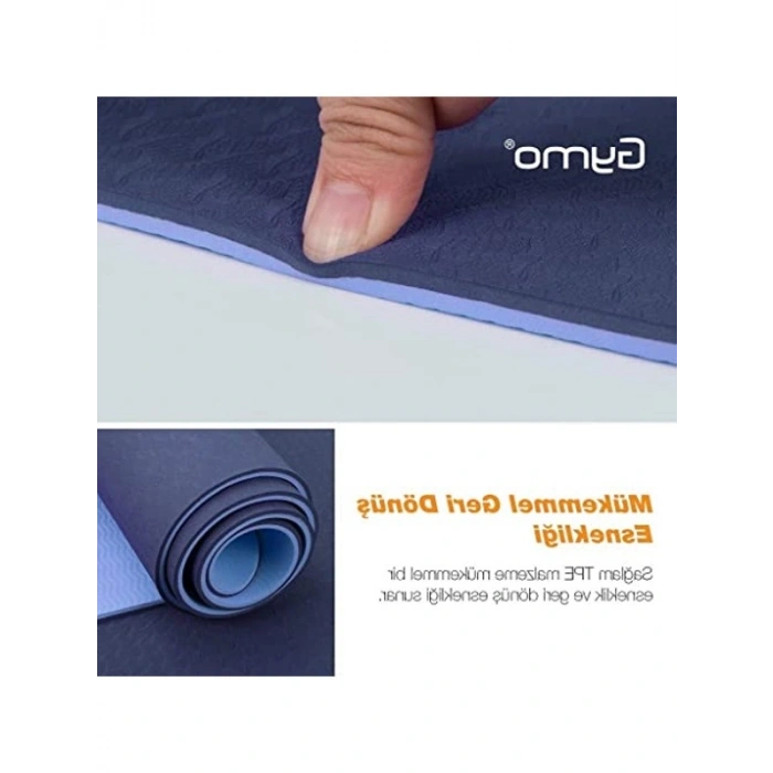 Gymo Hizalamalı 6mm TPE Yo Matı Pilates nderi Mürdüm