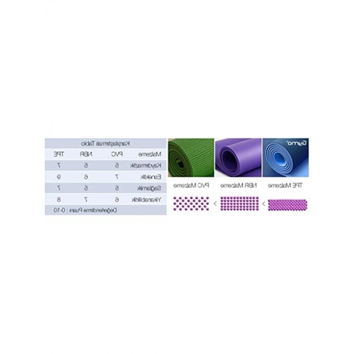 Gymo Hizalamalı 6mm TPE Yo Matı Pilates nderi Mürdüm