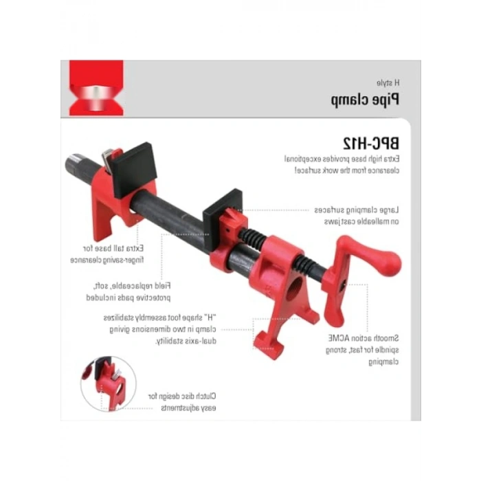 H-Stil Boru Kelepçesi, 1,27 cm, Kırmızı