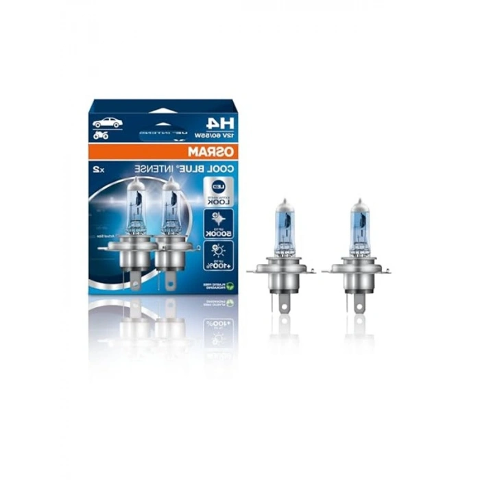 H4 Cool Blue Intense Işık Seti: 5000K Beyaz Işık, 2 Adet Takım