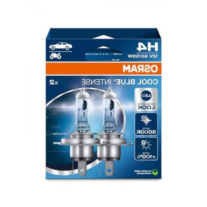 H4 Cool Blue Intense Işık Seti: 5000K Beyaz Işık, 2 Adet Takım