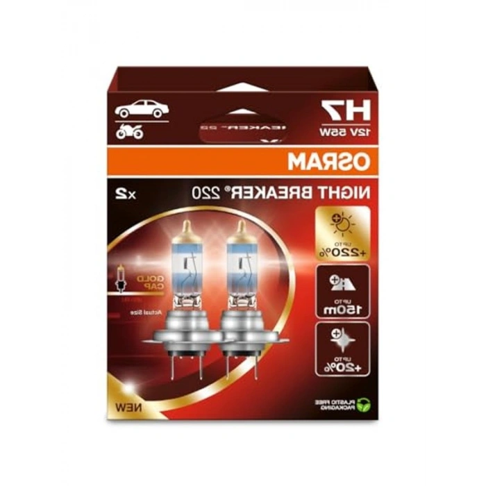 H7 12V Ampul Seti, %220 Daha Fazla Işık Üreten 2li Paket