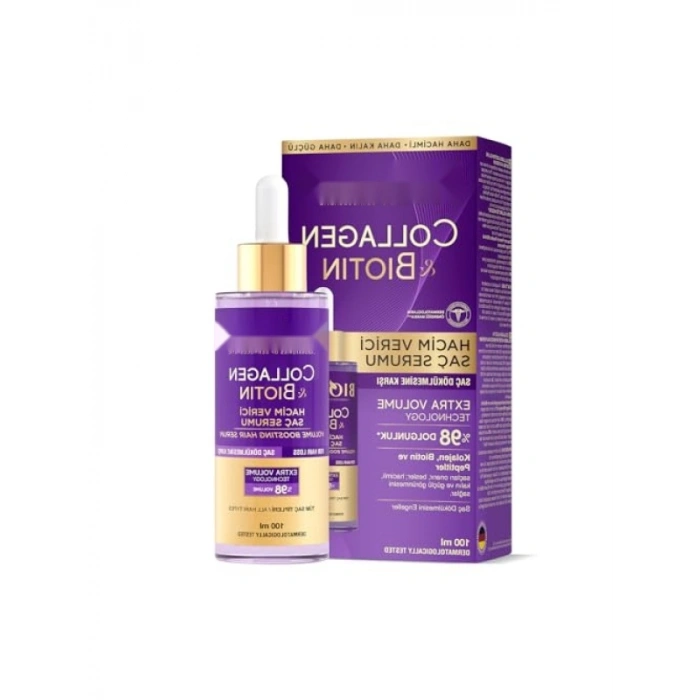 Hacimlendirici Saç Serumu - Kolajen, Biotin ve Bitkisel Bileşenler İçerir - 100 ml