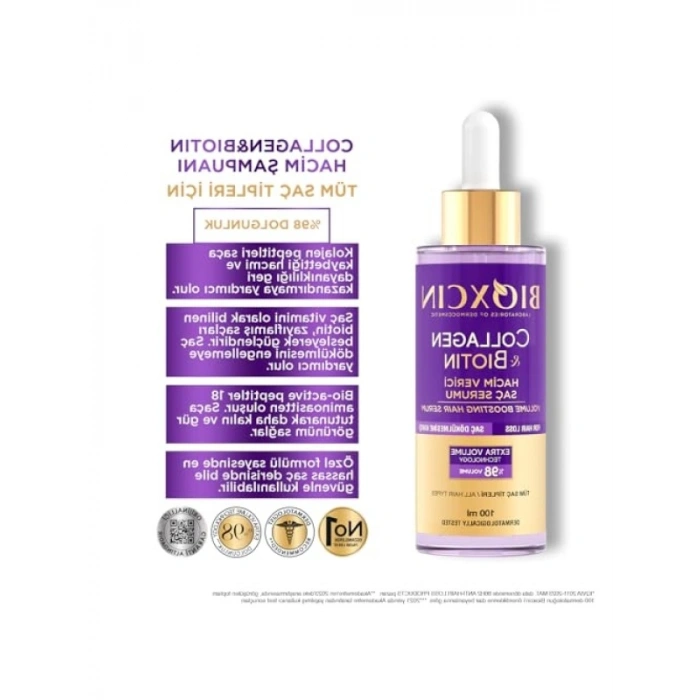 Hacimlendirici Saç Serumu - Kolajen, Biotin ve Bitkisel Bileşenler İçerir - 100 ml
