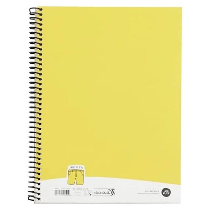 Hafif Kağıt Stickerli Defter, 80 Yaprak Kareli, 18.5x25cm