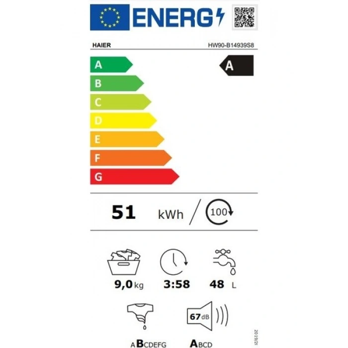 Haier HW90-B14939S8-S 9 kg 1400 Devir Çamaşır Makinesi