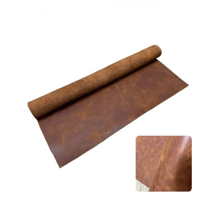Hakiki Deri Parçası - Taba Renk, 40x25 cm, DIY Projeleri İçin