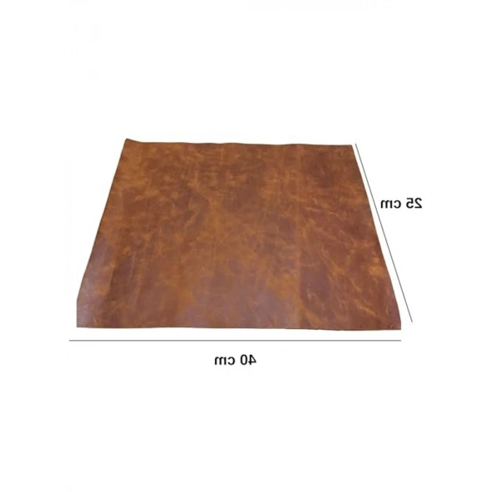 Hakiki Deri Parçası - Taba Renk, 40x25 cm, DIY Projeleri İçin