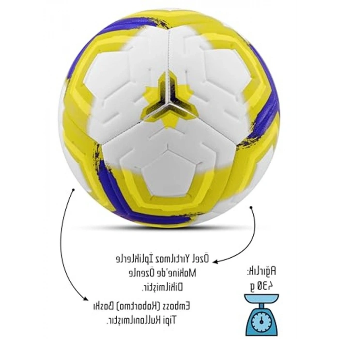Halı saha futbol topu, hibrit sarı renkte, No:5
