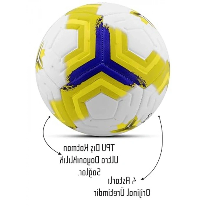 Halı saha futbol topu, hibrit sarı renkte, No:5