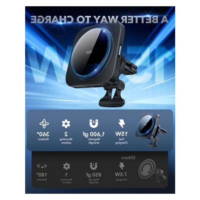 HaloLock Manyetik Kablosuz Telefon Tutucu ve Şarj