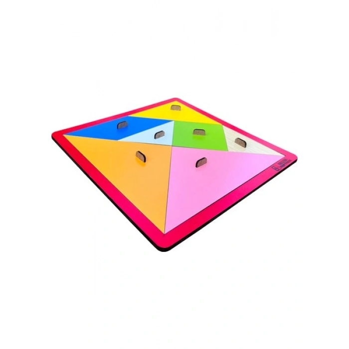 Hamaha Eğitici Ahşap Oyuncak | Tutmalı Ahşap Mega Tangram 28 cm x 28 cm