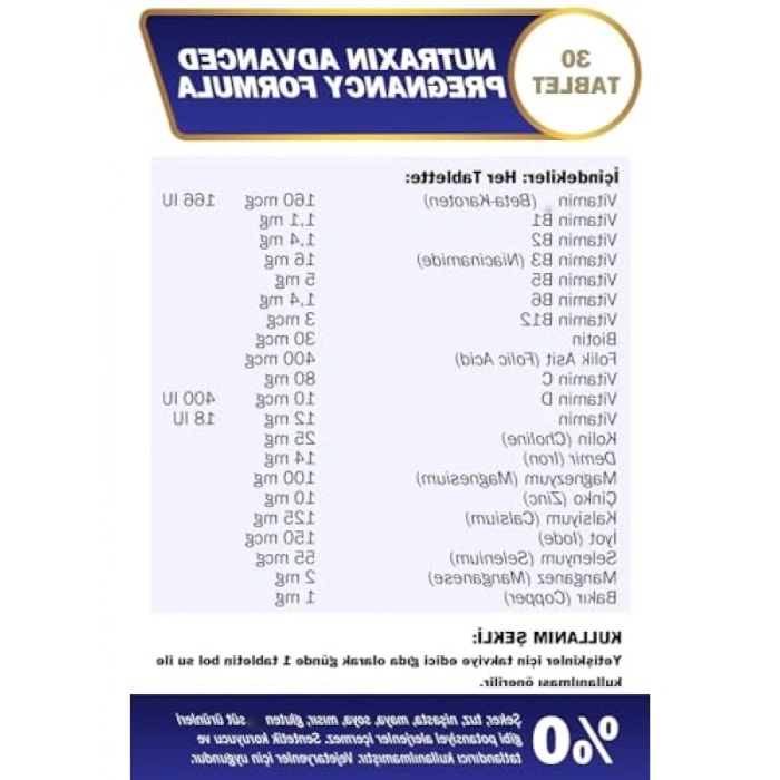 Hamilelik ve Emzirme Dönemi Multivitamini - 30 Tablet