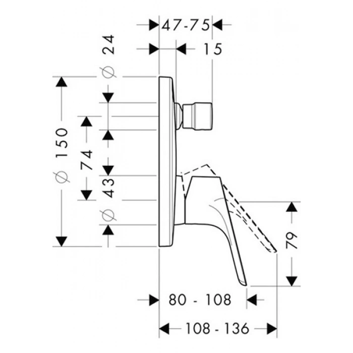 Hansgrohe 31945000 Hg Focus E2 Ank.bb Krom