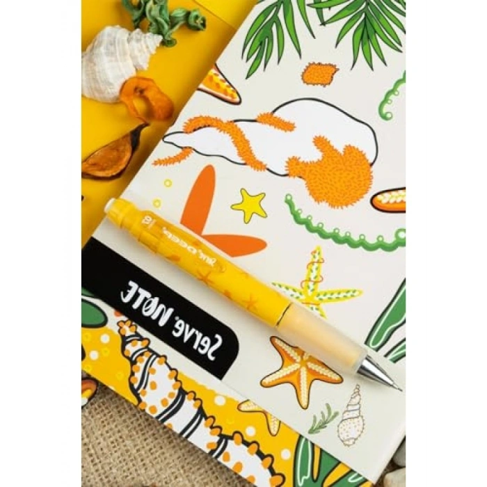 Hardal Sarısı Desenli Defter Seti