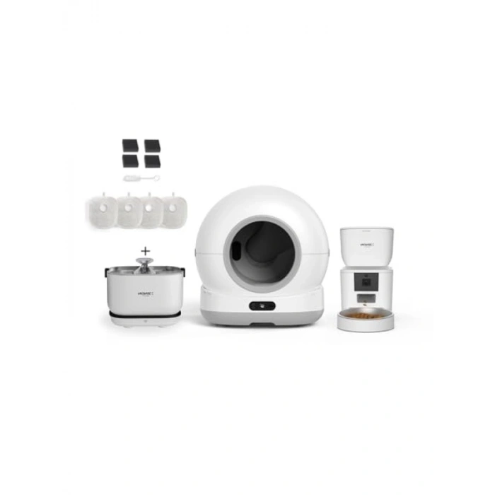 Hareket Algılamalı Akıllı Kedi Tuvaleti ve 4lü Evcil Hayvan Ürünleri Seti